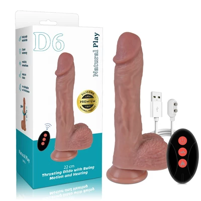 Erospace Natural Play D6 - Dildo z funkcją posuwisto-rotacyjną i podgrzewania, sterowane pilotem