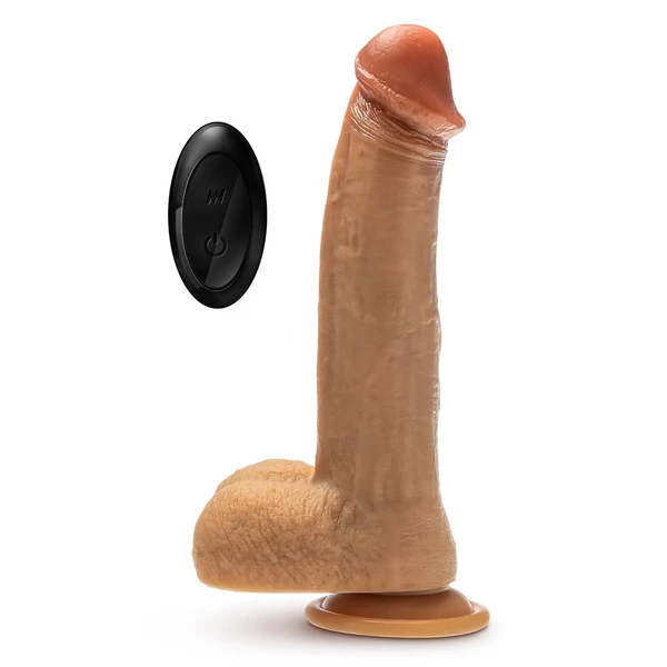 Blush Dr. Skin Silicone Dr. Phillips 8.5 Inch - Dildo wibrujące z funkcją pulsacji z przyssawką, sterowane pilotem