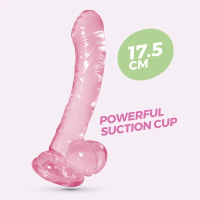 Crushious Hudini Jelly - Dildo z przyssawką, różowe