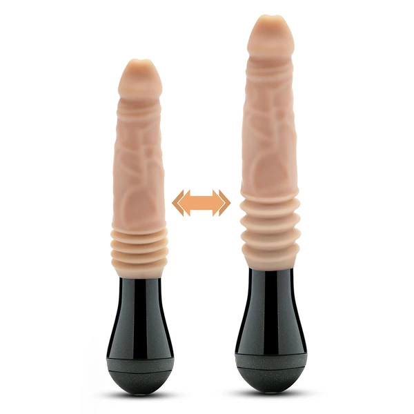 Blush Dr. Skin Silicone Dr. Knight Thrusting Gyrating - Dildo wibrujące z funkcją pulsacji i wirowania