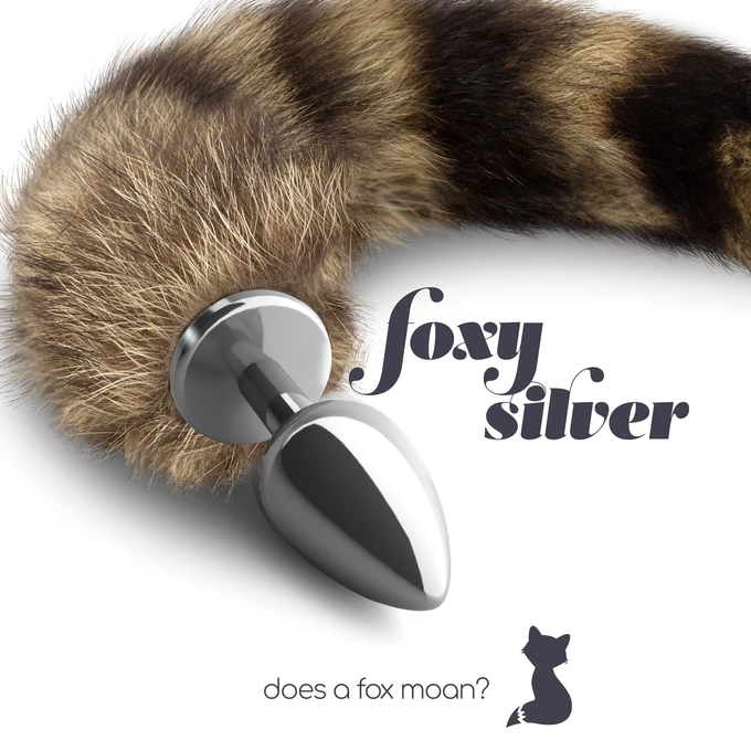 Crushious Foxy silver - Korek analny z ogonem, srebrny