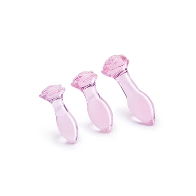 Dream toys Glaze Glass Rosebud - Zestaw korków analnych
