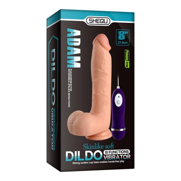 Shequ Adam 21 cm - Dildo Wibrujące sterowane pilotem