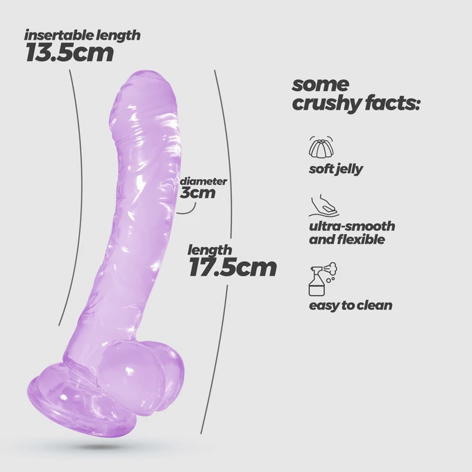 Crushious Hudini Jelly - Dildo z przyssawką, fioletowe