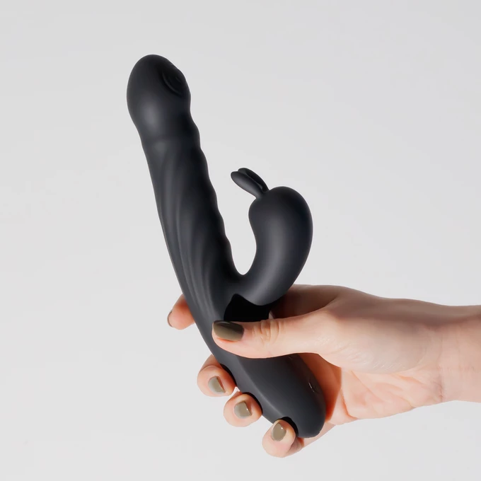 Crushious Lapin - Wibrator króliczek z funkcją pulsacji, czarny