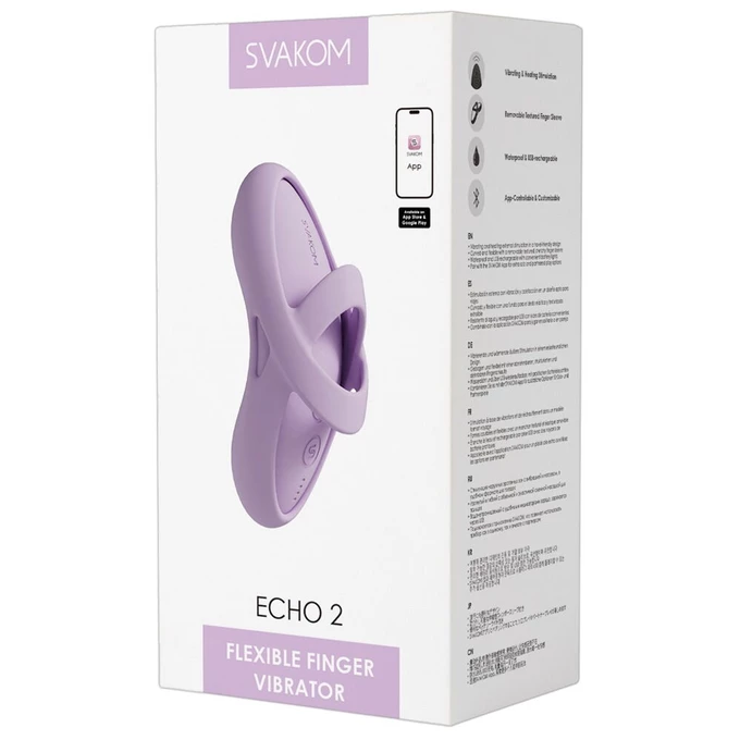 Svakom Echo 2 - Miniwibrator na palec z odpinanym etui i funkcją podgrzewania, Różowy