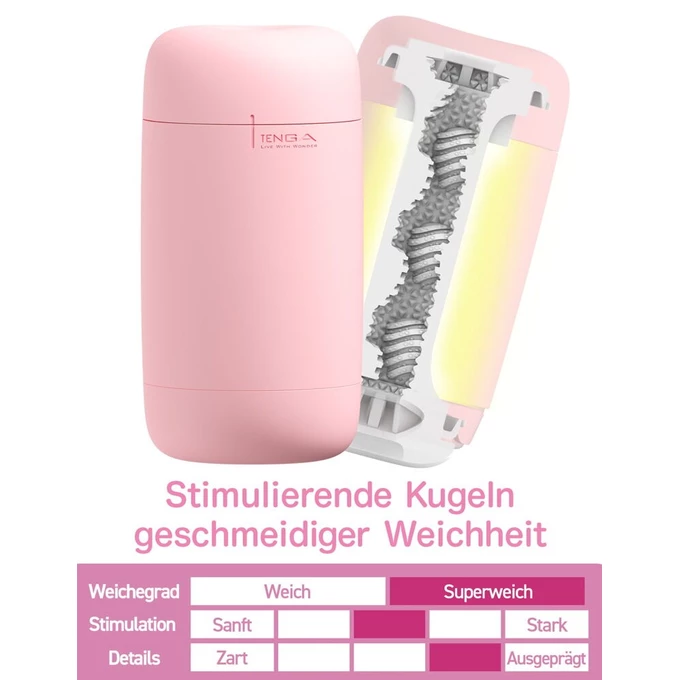Tenga Puffy Strawberry pink  - Masturbator Klasyczny z miękką teksturą