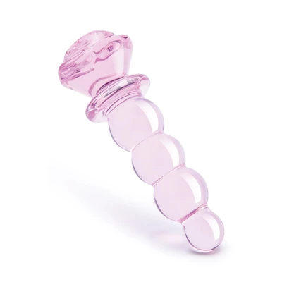 Dream toys Glaze glass Rosebud - Szklany korek analny z różą
