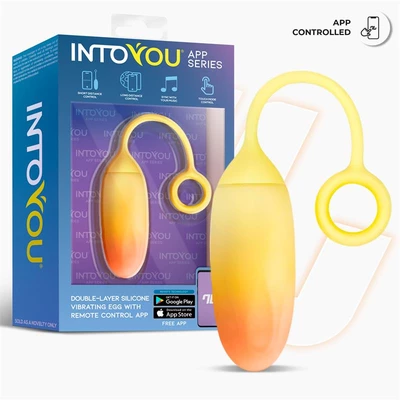 IntoYou Double Layer Egg - Wibrujące jajeczko, sterowane aplikacją, żółte