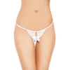 Softline G-String 2426 - Stringi z kokardą i otwartym krokiem, białe