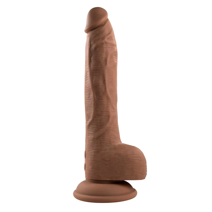 Evolved Thrust In Me 9.25 Inch Dark - Dildo wibrujące z funkcją pchania, sterowany pilotem