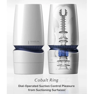 Tenga Aero Cobalt Ring - Masturbator klasyczny z efektem ssania i spiralną strukturą