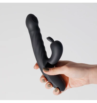 Crushious Lapin - Wibrator króliczek z funkcją pulsacji, czarny