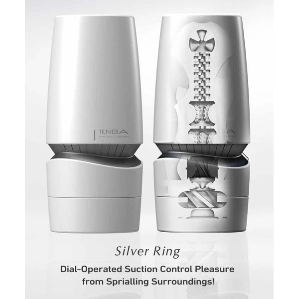 Tenga Aero Silver Ring - Masturbator klasyczny z efektem ssania i spiralną strukturą