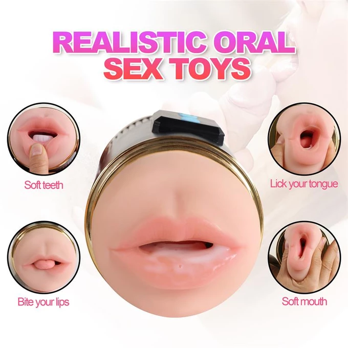 Shequ Double Vagina and Mouth Kay - Masturbator wibrujący z podwójnym otworem