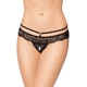 Softline 2475 - koronkowe stringi z otwartym krokiem, czarne