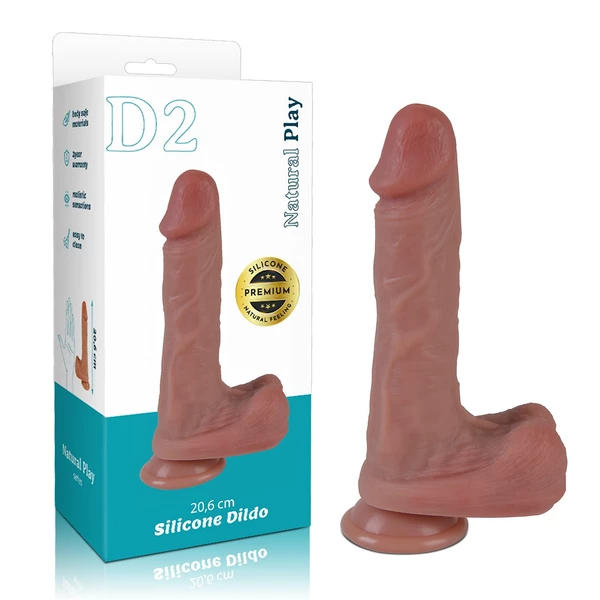 Erospace Natural Play D2 20,6 cm - Dildo klasyczne z przyssawką