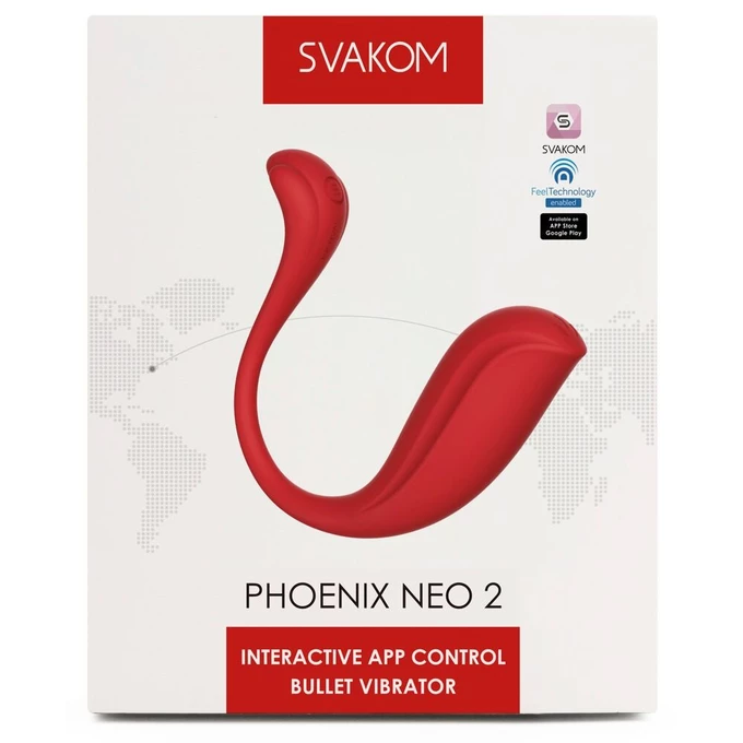 Svakom Phoenix Neo 2 - Interaktywne wibrujące jajeczko, czerwone
