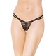 Softline G-String 2444 - Koronkowe stringi z otwartym krokiem, Czarne