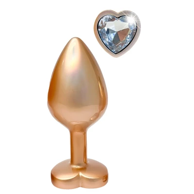 Dream Toys Gleaming Love Pearl - Korek analny z serduszkiem, Złoty, M