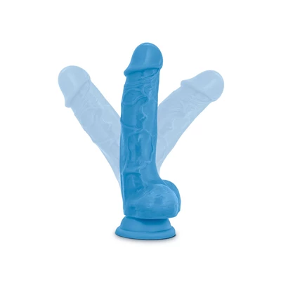 Blush 7,5 Inch Dual Destiny - Dildo klasyczne z przyssawką, niebieskie