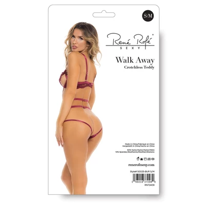 Rene Rofe Walk Away Crotchless - Body z paseczkami, fioletowe