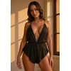 Passion Sensie Black - Satynowe body, czarne