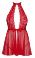 Kissable Babydoll - Koronkowa koszulka, czerwona