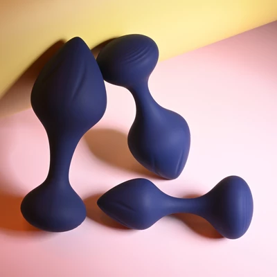 Playboy Tail Trainer - Zestaw korków analnych, granatowe