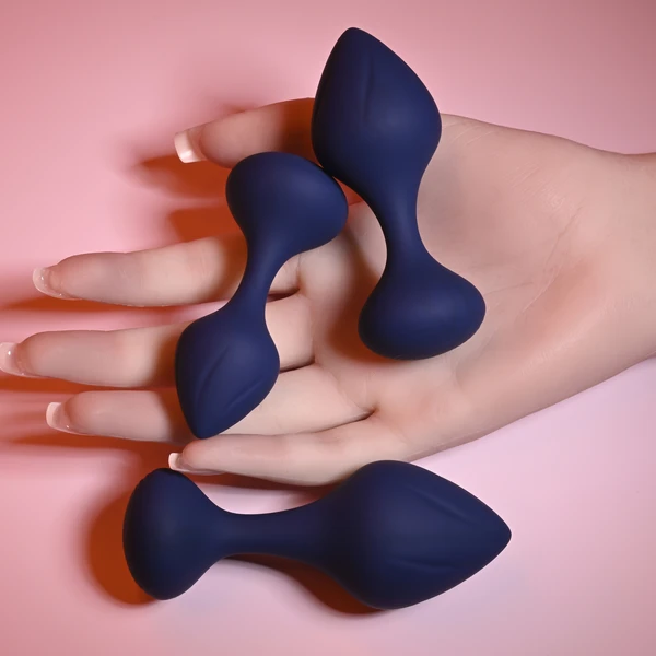 Playboy Tail Trainer - Zestaw korków analnych, granatowe