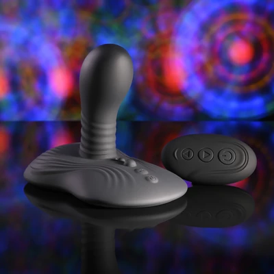 Playboy Sittin&amp;Spinnin a- Wibrator klasyczny z ruchem obrotowym z wibrującą podkładką, sterowany pilotem