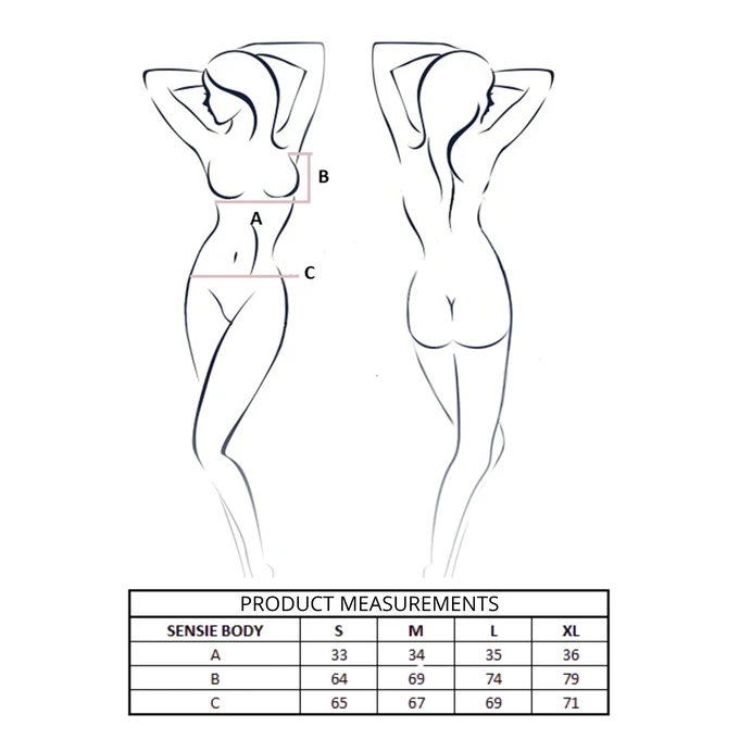 Passion Sensie Black - Satynowe body, czarne