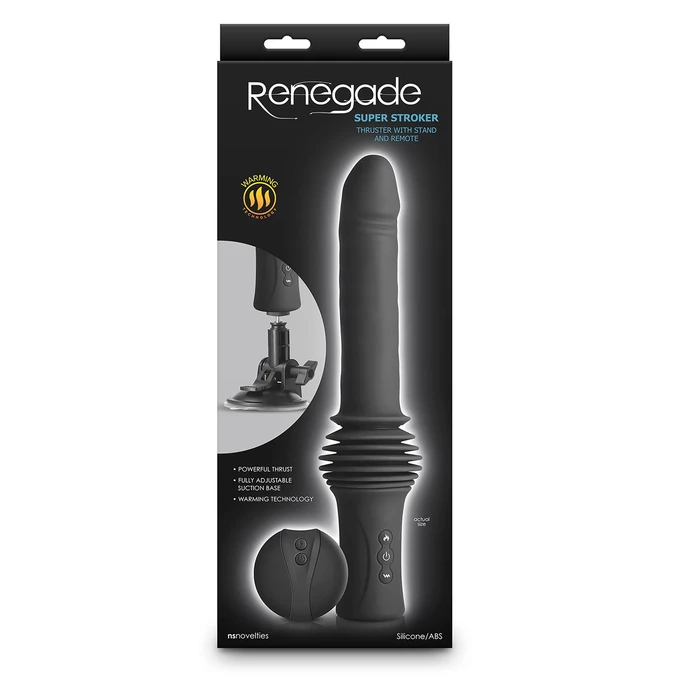 Ns Novelties Super Stroker Black - Pulsator z funkcją nagrzewania, sterowany pilotem