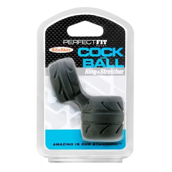 Perfect Fit SilaSkin Cock &amp; Ball - rozciągacz do jąder z pierścieniem