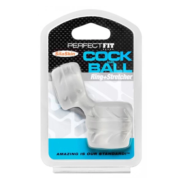 Perfect Fit SilaSkin Cock &amp; Ball - rozciągacz do jąder z pierścieniem