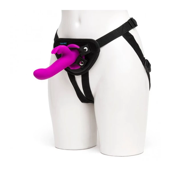 Vibrating Strap-On Harness Set uprząż z wibratorem strap on - czarno-różowy