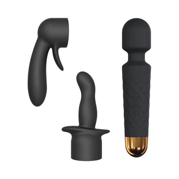 Marc Dorcel Wanderful Kit - wibrator wand + dodatkowe końcówki
