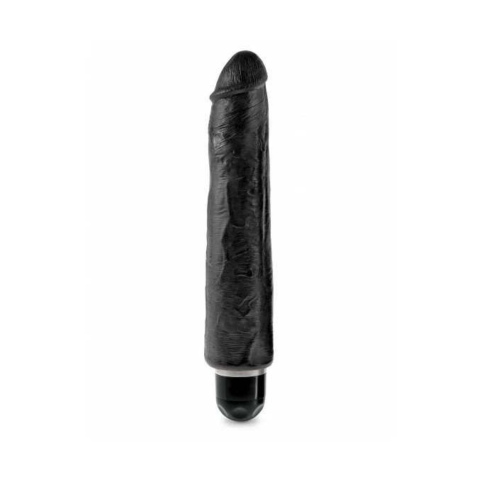 Kink Cock 10&quot; Vibrating Stiffy Black - wibrujące dildo