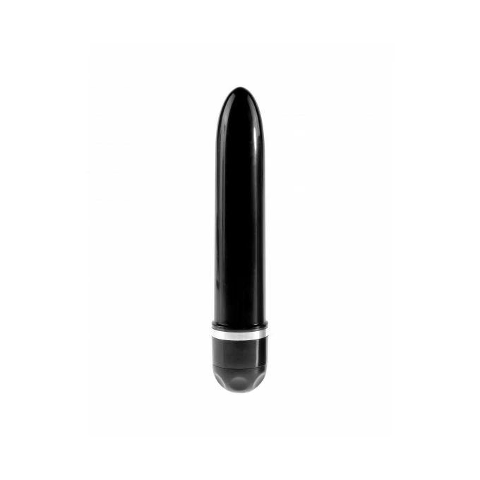 Kink Cock 7&quot; Vibrating Stiffy Black - wibrujące dildo