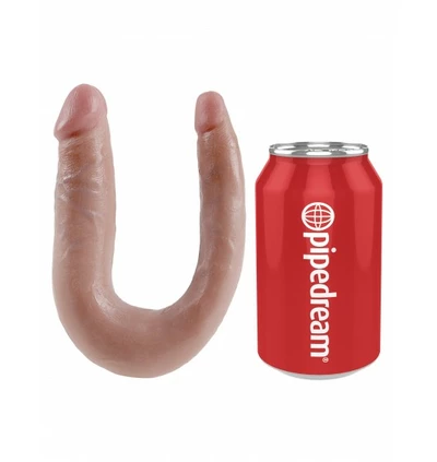 King Cock U-Shaped Small Double Trouble - podwójne dildo