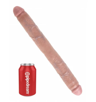 King Cock 16&quot; Thick Double Dildo Flesh - podwójne dildo
