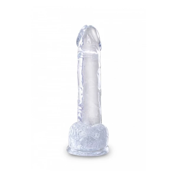 King Cock 7 Inch Cock with Balls Transparant - dildo
