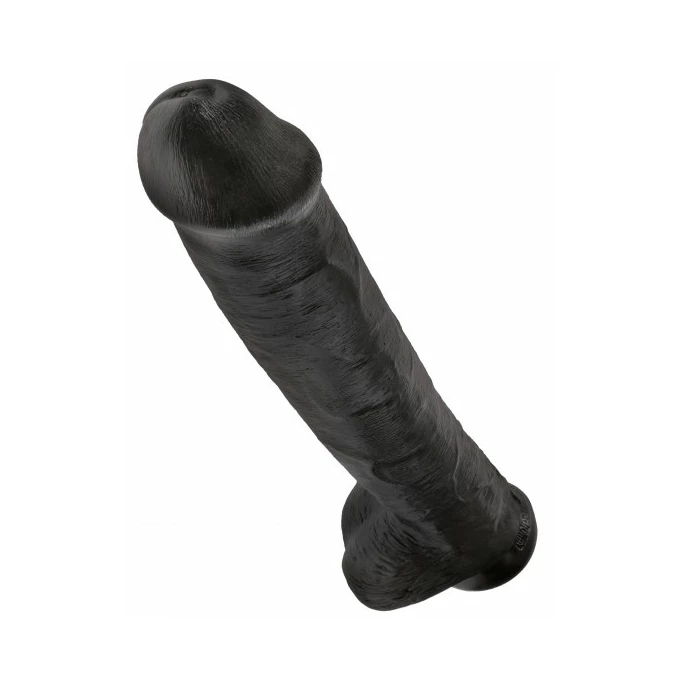 King Cock 15&quot; Cock with Balls Black - dildo