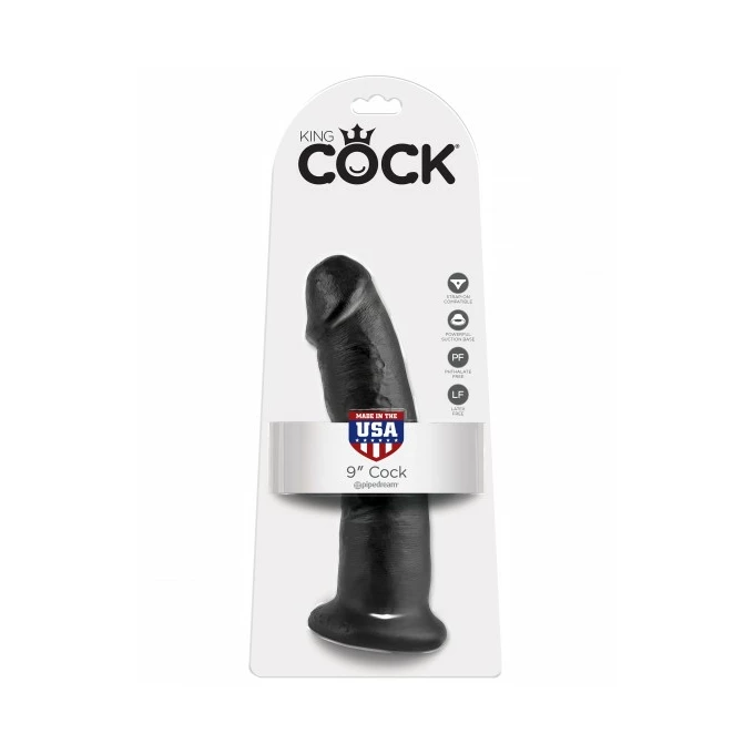 King Cock 9&quot; Cock Black - dildo