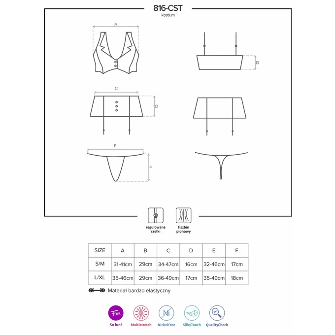 Obsessive 816-CST-6 stewardessa kostium