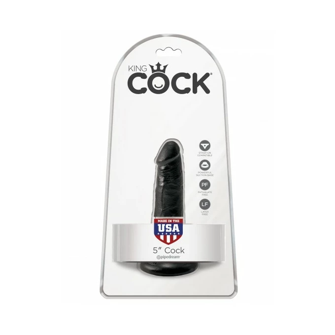 King Cock 5&quot; Cock Black - dildo