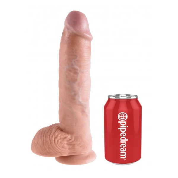 King Cock 10&quot; Cock with Balls Flesh - dildo