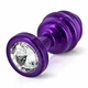 Diogol Ano Butt Plug Ribbed Purple 35 mm - zdobiony korek analny, Fioletowy