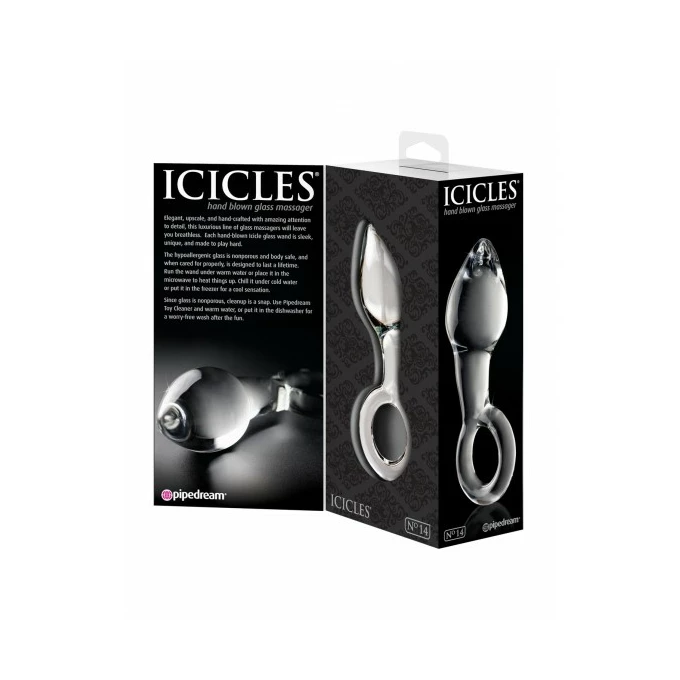 Icicles No.14 Massager - szklany korek analny