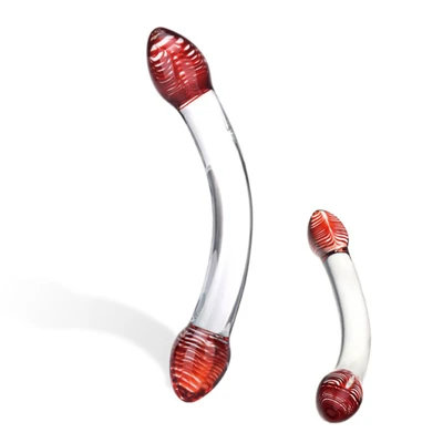 Glas Red Head DoubleGlass Dildo - Szklane dildo